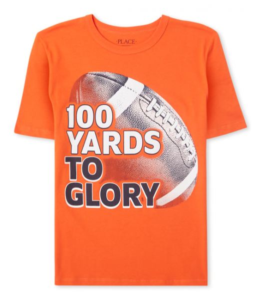 Childrens Place Orange American Football 100 Yards To Glory Graphic Tee